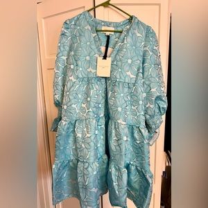 NWT Pomander Place Blue Daisy Jacquard Kenzo Dress XL  - Tuckernuck